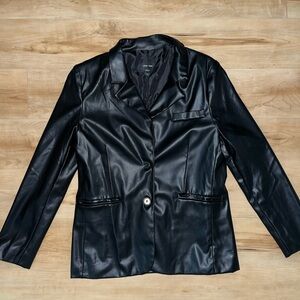 vegan leather blazer